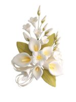 Fehér virág beszúró torták dekorálásához
