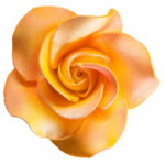 Narancssárga gyöngyházas rózsa cukorvirág
