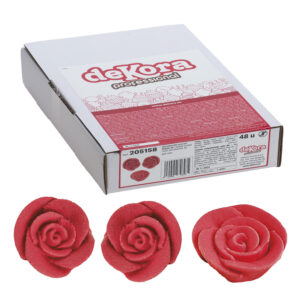 Piros rózsa cukorvirág készlet esküvői tortákhoz