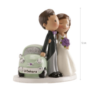 Autós rajzfilmes esküvői torta figura