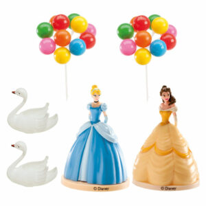 Hamupipőke és Belle torta dekorációs készlet ünnepségekre