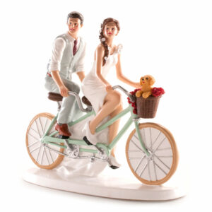 Tandem bicikli esküvői torta figura